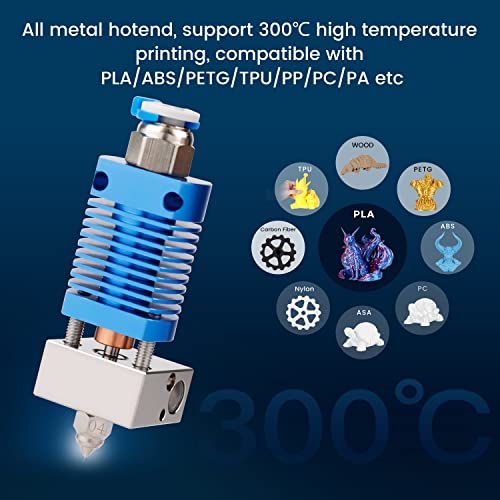 Совол ги надгради сите метални Hotend 300 ℃ Висока температура MK8 Екстрадудер Хотранд за печатење глава 24V за Ender 3 Ender 3 V2 Ender 3 Pro