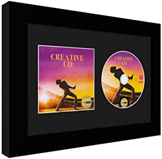 Креативни рамки за слики 8 „x 12“ ЦД музичка рамка со црно матенирање прикажува диск и покривање на самостојно стоење или приказ на wallидот