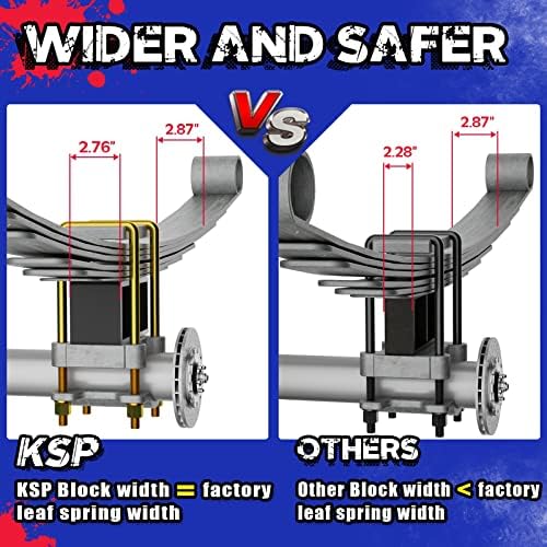 KSP 3 '' Задни комплети за лифт за лифт за израмнување со екстра долги плоштад лисја пролетна оска U завртки за 2004-2020 F150 2WD/4WD