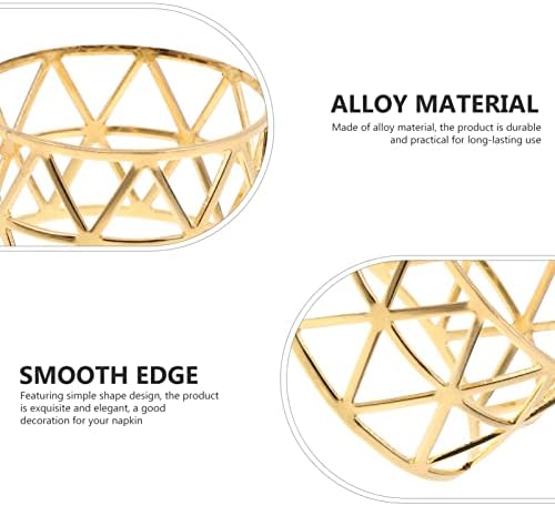 Хемотон накит-прстени 6 парчиња метални капаци на салфетки златни салфетки за салфери декоративни држачи за сервисирање прстен за свадбена