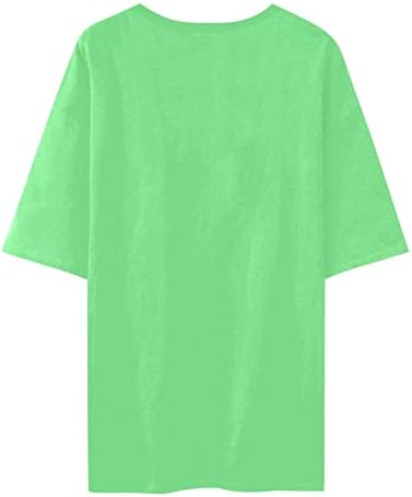 Фандрем Св. Патрикс кошули Телес 2023 Краток ракав Опуштени кошули О вратот Обичен работи на врвови салата за жени