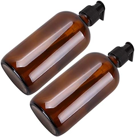 Зеродеко 2 парчиња празни шишиња со стаклена пумпа шишиња за туширање шишиња 500 мл лосион течен диспензер за истекување на шишиња за козметика
