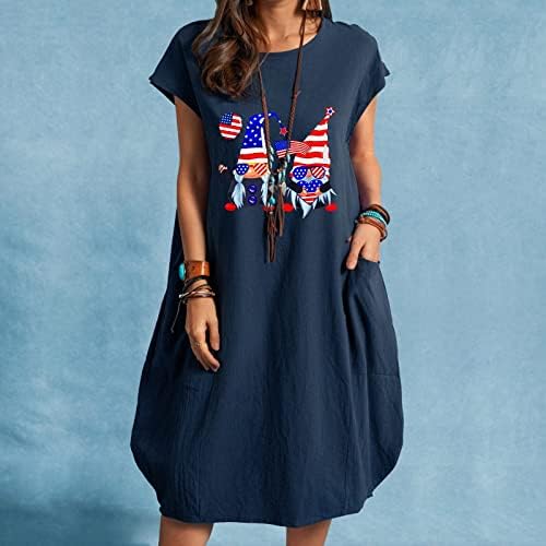 Памук фустани од миашуи за жени случајно лето печатено лабав фустан со краток ракав за жени наметки за летна рунда за забави за