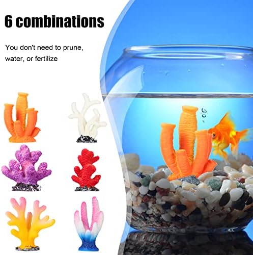 Toyvian 6pcs вештачки корални гребени играчки корални гребени декор риба резервоар корални рибини растенија за аквариум, риба