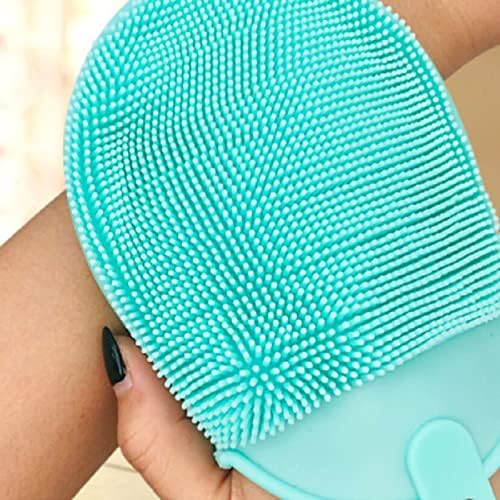 Jkyou Exfoliating Washcloth Силиконска масажа за бања четка мека ексфолирачка ракавици за отстранување на кожата за отстранување на кожата