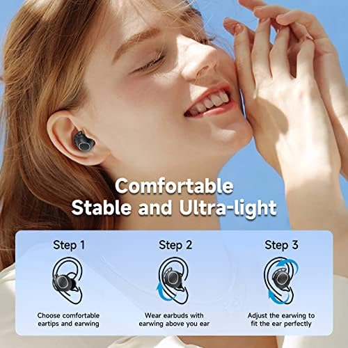 FAMOO Безжични Слушалки, Ушни Пупки безжичен Bluetooth 5.3 СО LED Дисплеј, 42h Playtime, Мини Bluetooth Слушалки и Двојна Микрофон Со Длабок Бас,