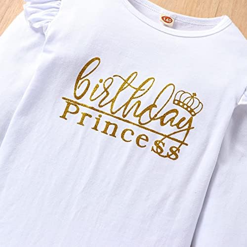 Роденденски облека за деца на деца за деца девојче, принцеза елек долга кошула со ракави врвот на врвот
