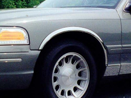 ОАЕ Е Компатибилен со 1998-2002 Форд Краун Викторија, 1998-2002 Меркур Гранд Маркиз-ЛС 4 Парче Обликувани Нерѓосувачки Челик Тркало И Браник Трим
