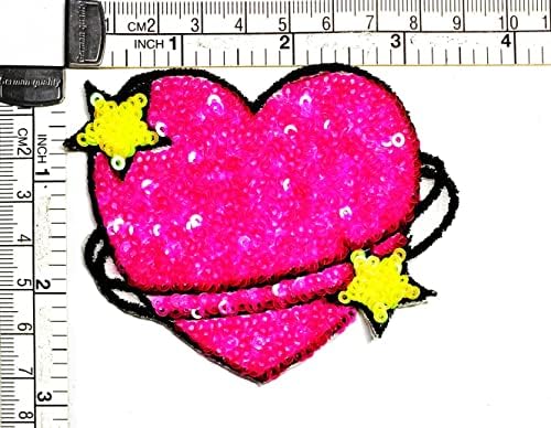 Кленплус Светки Розова Срцева Лепенка Симпатична Ѕвезда Што Се Врти Срце Цртан Филм Железо На Лепенка Везена Апликација Шие На Лепенка За