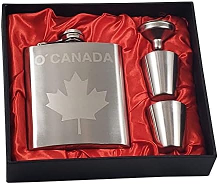 Канада Пакет | Канада 7 Мл Колба Подарок Во собата Со Јаворов Лист Врежани + Канада Знаме - 11 мл Керамички Кафе Кригла