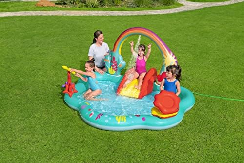 Дизни Мала сирена на надувување на деца за надувување на вода Центар за играње на вода | Надворешен летен базен играчка за деца на возраст