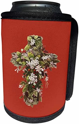 3drose Велигденски христијански крст на цвеќиња - може да се лади обвивка за шише