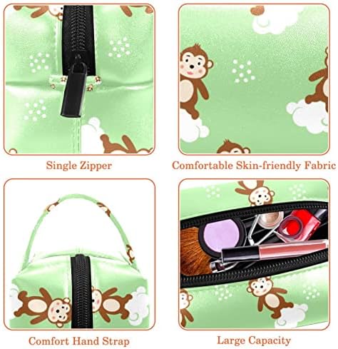 Тбуобт Торба За Шминка Патување Козметичка Торба Торбичка Чанта Чанта Со Патент, животински цртан филм мајмун