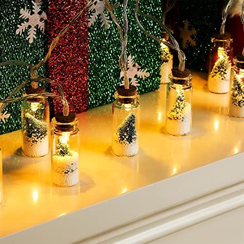 Хоносон 13 метри Божиќни светла за украси во затворена спална соба снег глобус жица светла чисти светилки украси за новогодишна