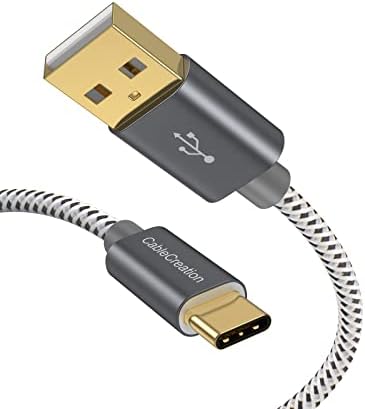 CABLECREATION USB a ДО USB C Кабел 6FT, ПЛЕТЕНКА USB ДО USB C Кабел, USB А До C Кабел За Брзо Полнење Кабел 3A 60W 480mbps Податоци