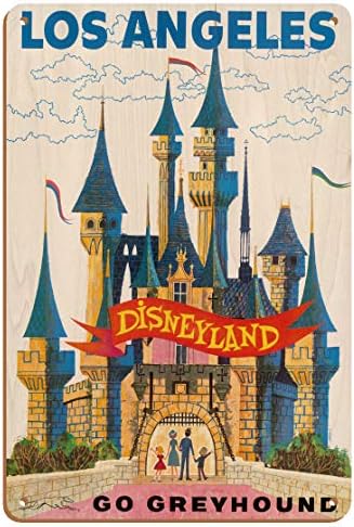 Островот Пацифик уметност Лос Анџелес, САД - Дизниленд - Go Greyhound California - Гроздобер постер за патување c.1950s - 8in x 12in