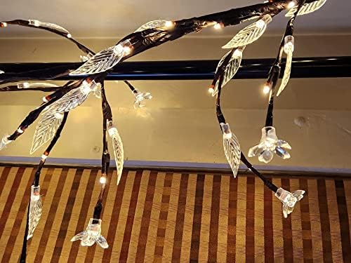 Спална соба лоза светла со далечински управувач - Божиќна декорација 9ft 160 LED диоди Флексибилни светла за лоза на врба за спална соба