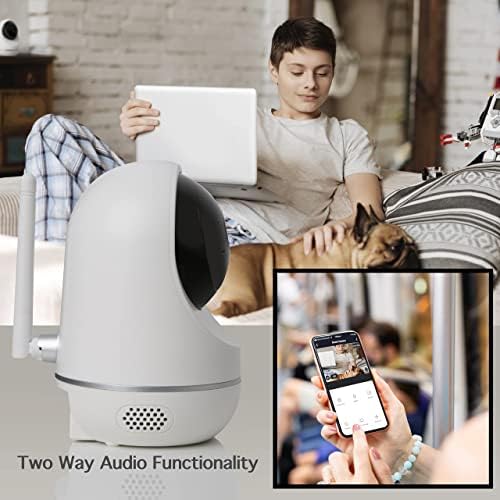Камера за кучиња за евалур со телефонска апликација, бебе камера, дадилка камера, паметен Wi-Fi камера работи со кој било паметен телефон