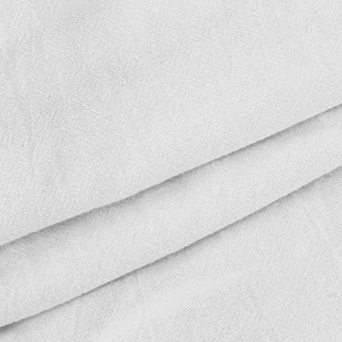 Летни врвови со постелнина за жени трендовски цветни печатени кратки ракави копче надолу кошули лабава лабава удобна основна