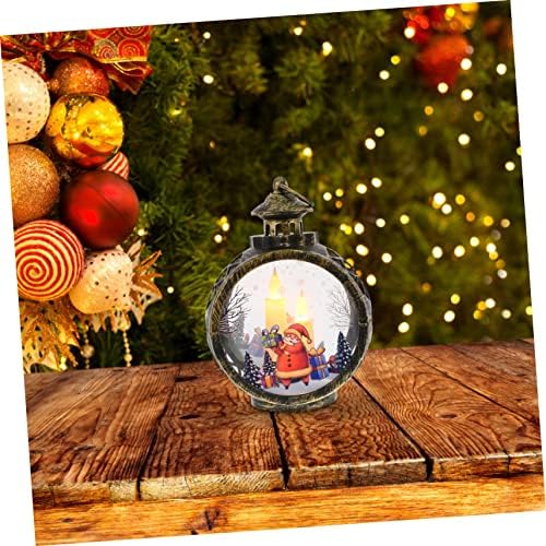 LED светла за елка на весела, светла Снежен глобус Фенер, сјајно ламба украс Дедо Мраз, осветлена вода, декора за декорирање на декорирање