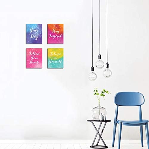 Инспиративна wallидна уметност Мотивациска слика- Цитати и изреки Постер за домашна канцеларија Декор платно печатење спална соба за бања Декорација