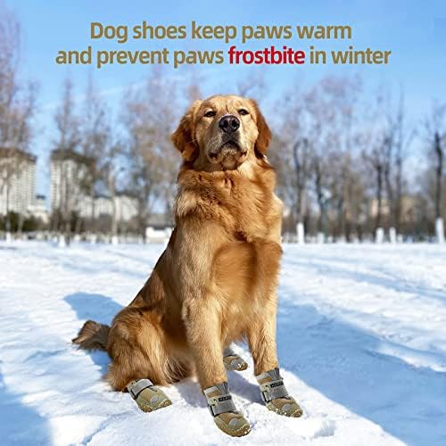 Чевли за кучиња Jzxoiva за чизми за големи кучиња, чизми за дишење кучиња за подови од дрвени предмети, заштитник на шепа на