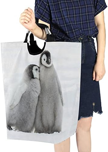 Кигаи Пингвин Кошница За Перење Склоплива Голема Облека Ја Попречува Корпата За Складирање Расадник Со Рачка за Спална Соба, Бања, Студентски Дом, Детска Соба