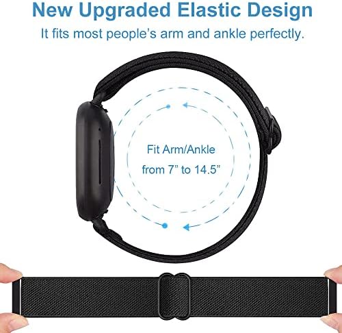 Bumove Elastic Armband за Fitbit Versa 4/3/Sense Watch, прилагодлив спортски тренинг Womenените мажи се протегаат горната рака или лентата