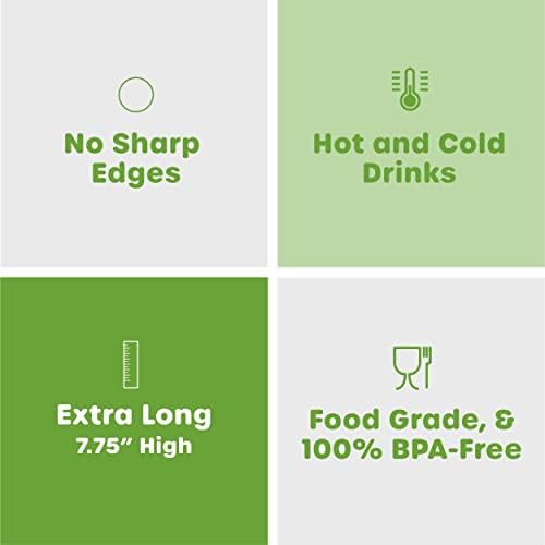 [400 Пакет] Флексибилни За Еднократна Употреба Пластични Сламки За Пиење-7.75 Високо Избрани Бои Шарени…