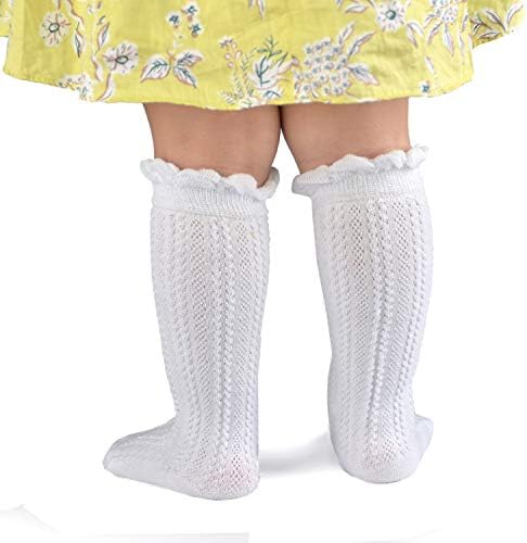 ЕПЕЈ Бебе Девојки Колено Високи Чорапи Памук Униформа Чорапи Цевка Набразден Чорапи Новороденче Дете