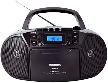 Toshiba TY-CKM39 Преносен MP3 CD Cassette Boombox со AM/FM стерео и Aux влез металик зелена