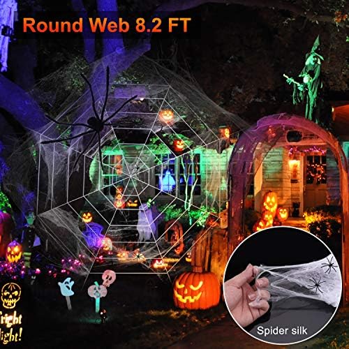 Декорации за Ноќта на вештерките во Рунда, 2 страшни пајаци и 2 гигантски пајак веб со супер истегнување пајажина, што се користи