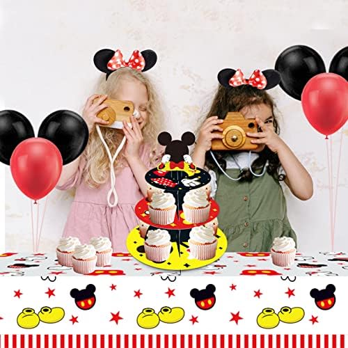 ZXVSKR 3-TIER MICKEY MOUSE CUPCAKE STAND FOR DIRCHY DEPS KEDS BABY BABY SHATH SHANDEN ROIDINDING SANTRIES