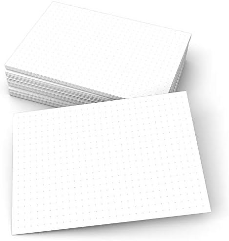 321 Додадени картички за индекс на решетки 4 x 6, графикони со графикони 0,25 двострана, дебела картон, изработена во САД, бело