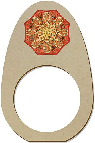 Azeeda 5 x 'мотив со портокалова форма' дрвени прстени/држачи на салфета