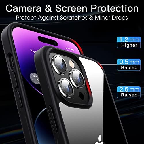 CaseKoo Space Black For Iphone 14 Pro Max Case, [одговара на iPhone боја] [сигурна заштита од капки] Заштитна обвивка за шок