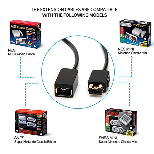 Monilon 2-Pack 10FT/ 3M продолжен кабел за продолжување на кабелот за супер Nintendo SNES Classic Mini Edition Remote Controller