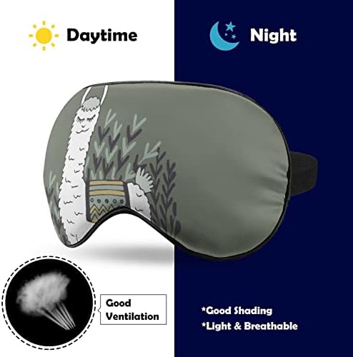 Шверц llama print mask за очи за очи за очи за спиење со прилагодлива лента за патување за смена за спиење