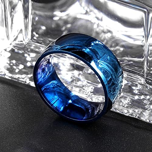Сини прстени на Колесо 8мм за мажи и жени Персонализиран прстен Прилагодете го прстенот врежан прстен-75880