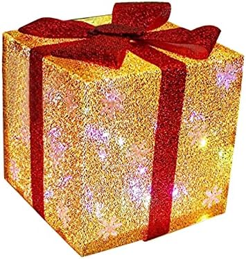 Осветли кутии за подароци во Вефсу, затворени Божиќни украси за новогодишни работи за домашно работење, фустан за настани за жени плус
