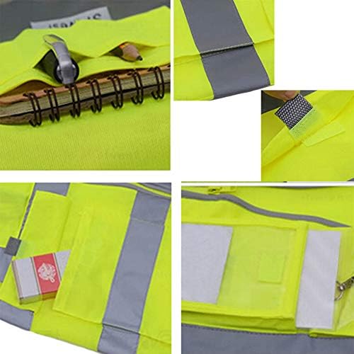 Безбедносен елек на Топти со џебови, рефлексивен елек со голема видливост за работа и трчање-RED-XXL