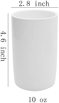 Гаолинци 2 Парчиња Едноставни Бели Керамички Чаши За Миење Уста, Чаша За Четкање Во Бања, 10 Мл