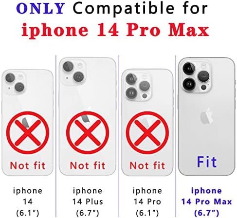 Haeuorey Магнетни Јасен Случај за iPhone 14 Pro max Со Заштитник На Објективот На Камерата, [Компатибилен Со MagSafe] Отпорен На Удари