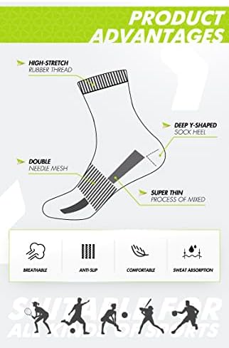 Атлетски чорапи против лизгање Атлетски чорапи кои не се лизгаат гумени зафат за фудбал, рагби, кошарка, трчање, пешачење, јогапилати