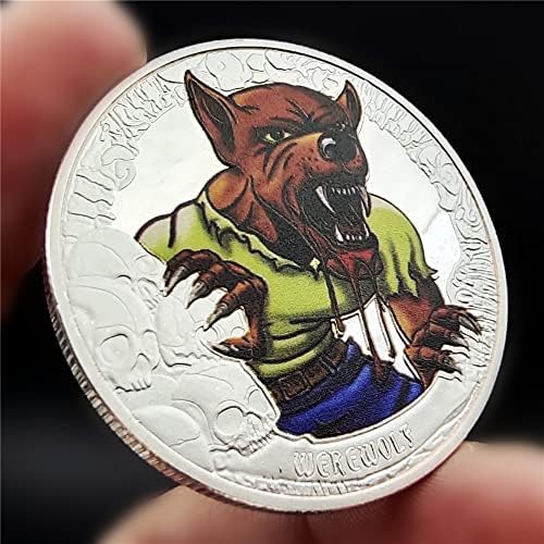 Европски И Американски Комеморативни Монети За Ноќта На Вештерките Врколак Комеморативни Монети Монети Од Волк Во Странска Валута Насликани