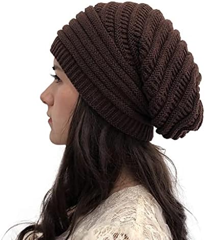 Gibobby beanies за жени преголеми плетени топло, зимски капи за жени дебели за ладно време