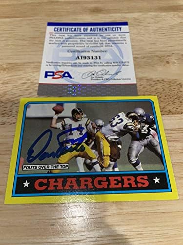Дан Футс потпиша трговска картичка Сан Диего Полначи PSA/DNA 5 - NFL автограмирани фудбалски картички
