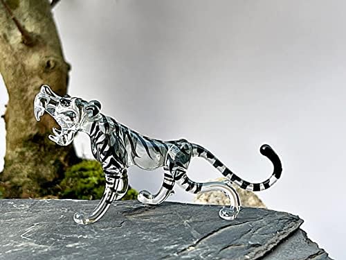1shopforyou мало стакло Chetah Tiger SS S Mini стакло животински фигура фарма Минијатурна рака разнесена уметност