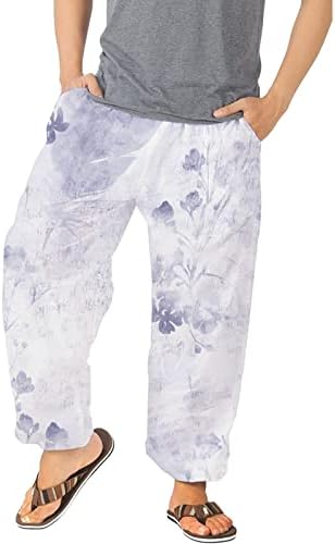 Миашуи пена куќа машка панталони обични разноврсни сите печати лабава плус големина панталони модни панталони со џеб панталони од плажа