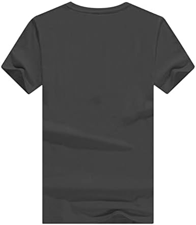 Лејди есен летен кошула со кратки ракави удобност боја облека памучна графичка смешна кошула за блуза за женски A7 A7